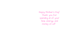 Load image into Gallery viewer, Pink Heart Mother's Day Card, Modern Minimalist Mom Greeting 5x7
