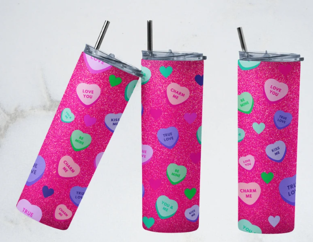 Pink conversation hearts Tumbler