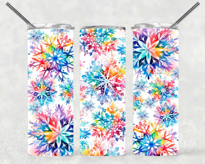 Rainbow Snowflake Tumbler