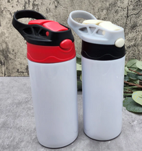 Load image into Gallery viewer, Youth Water bottle with 2 colored flip top
