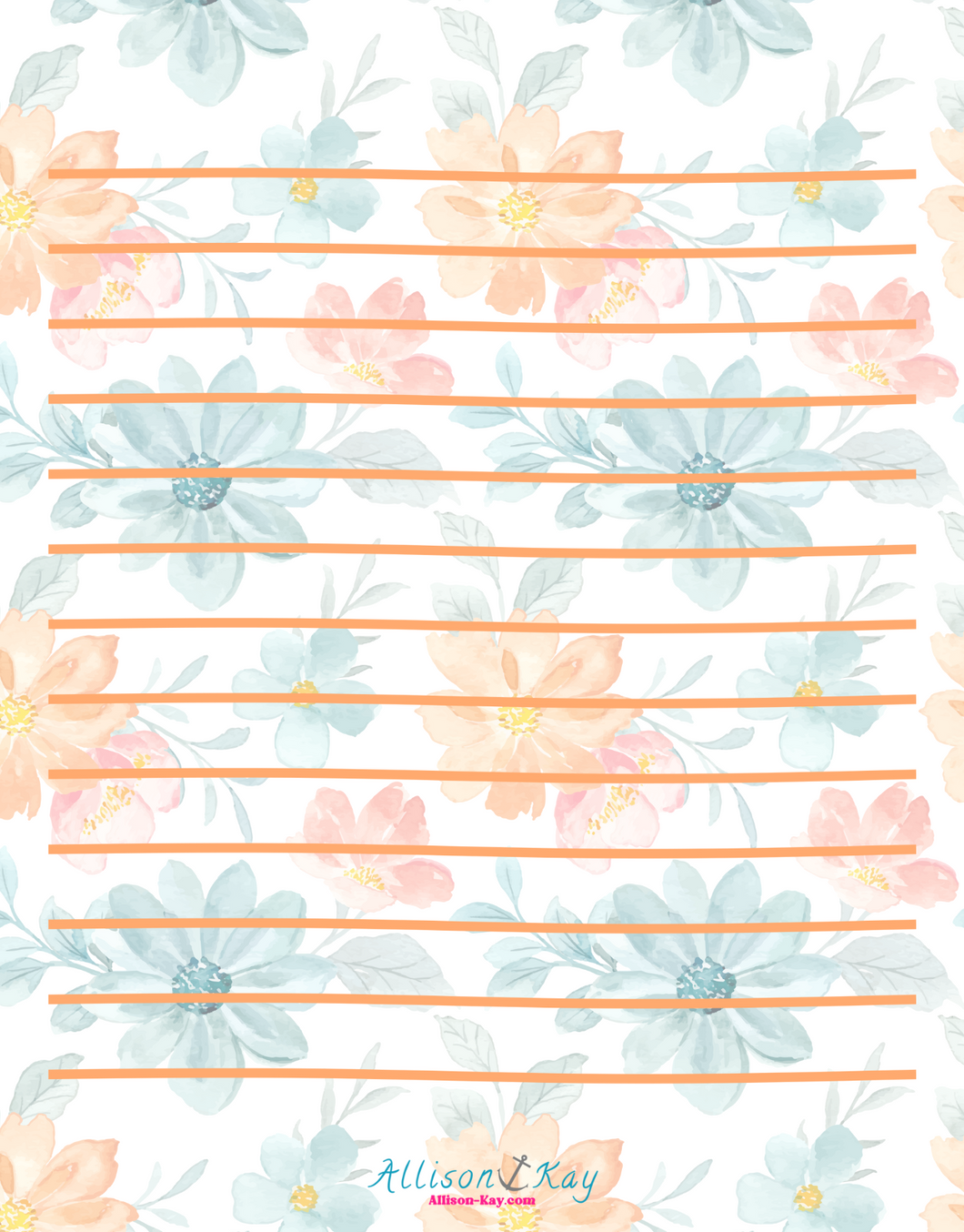 Teal and Orange 4.5 x 5.75 Notepad