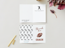 Load image into Gallery viewer, Football Coach Thank you Card
