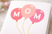 Load image into Gallery viewer, I Love Mom Balloon Card, Funny Mother's Day Greeting Card, Pink Balloons (5x7 Inch)
