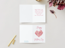 Load image into Gallery viewer, Floral Heart Mother's Day Card for Wife, Romantic Greeting Card (5x7 Inch)
