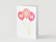 Load image into Gallery viewer, Mom Balloon Mother's Day Card, Pink Minimalist Greeting, Modern Design (5x7 Inch)
