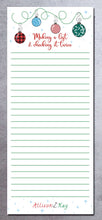 Load image into Gallery viewer, Colorful Ornament Making a list and checking it twice Christmas Notepad - 8.5x3.66in
